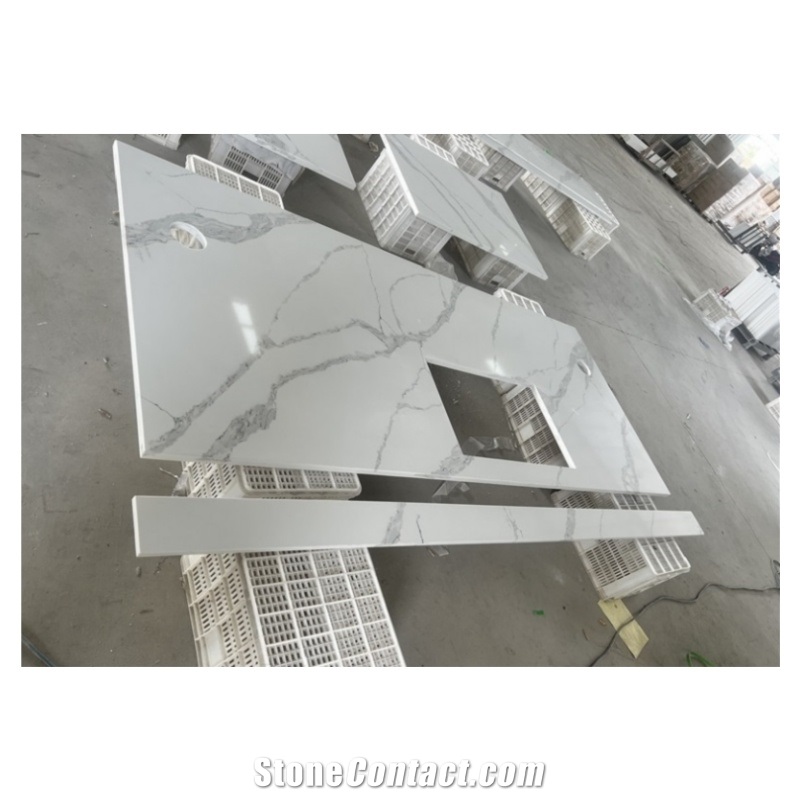 Calacatta White Quartz Artificial Stone Countertop