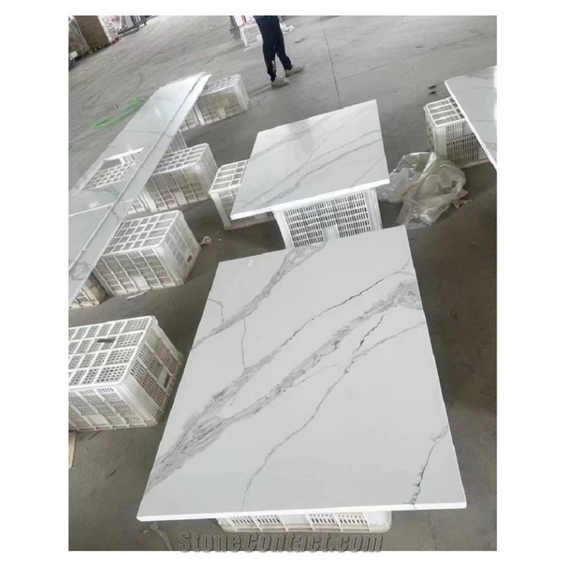 Calacatta White Quartz Artificial Stone Countertop