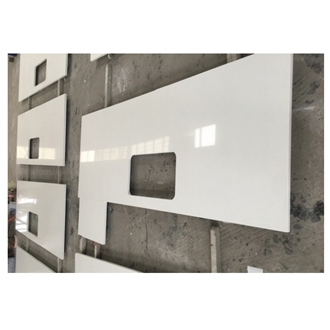 Pure White Quartz Stone Kitchen Countertop