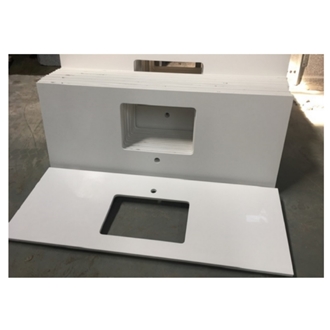 Pure White Quartz Stone Kitchen Countertop