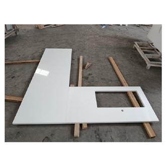 Pure White Quartz Stone Kitchen Countertop