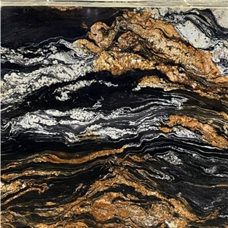 Black Fusion Granite Slabs, Tiles