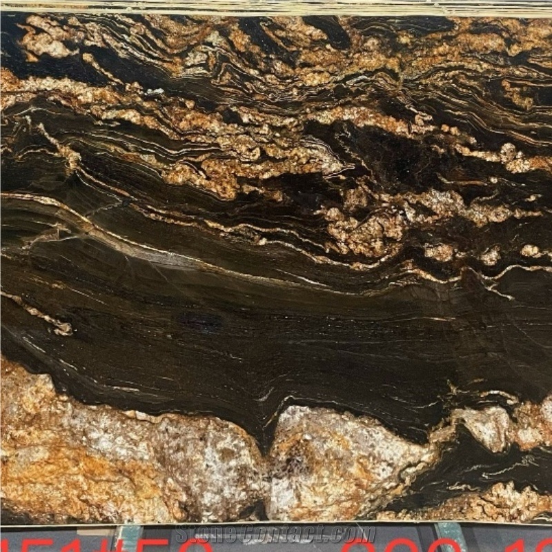 Black Fusion Granite Slabs, Tiles