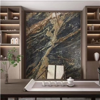 Black Fusion Granite Slabs, Tiles
