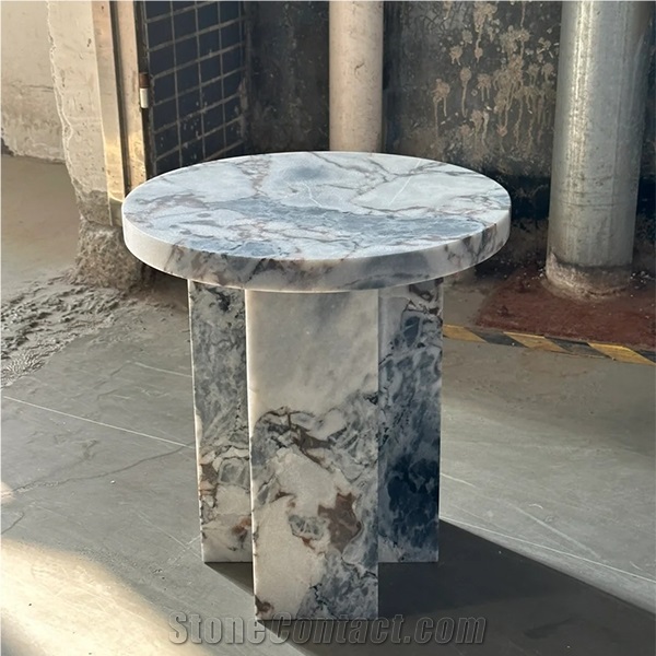 HRST Chinese Bulgari Marble Side Table
