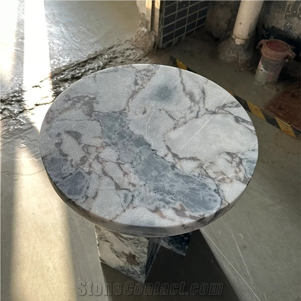 HRST Chinese Bulgari Marble Side Table
