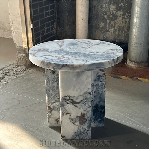 HRST Chinese Bulgari Marble Side Table