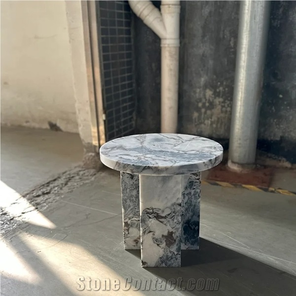 HRST Chinese Bulgari Marble Side Table