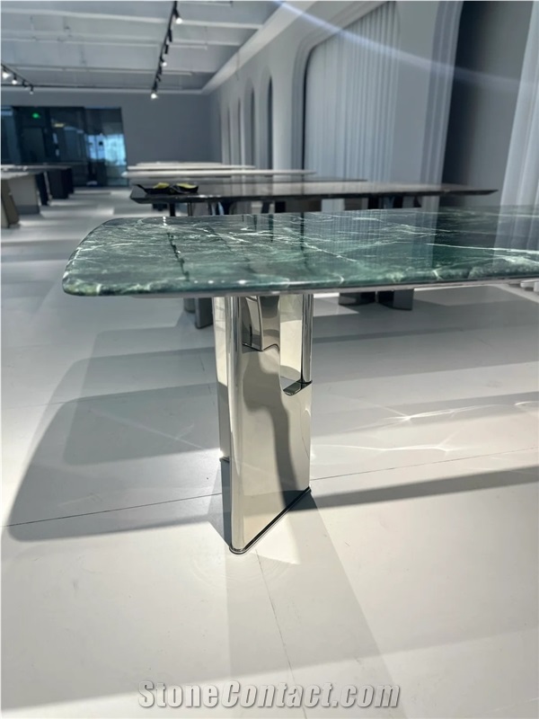 HRST Green Marble Dining Table  Restaurant Table Tops OEM