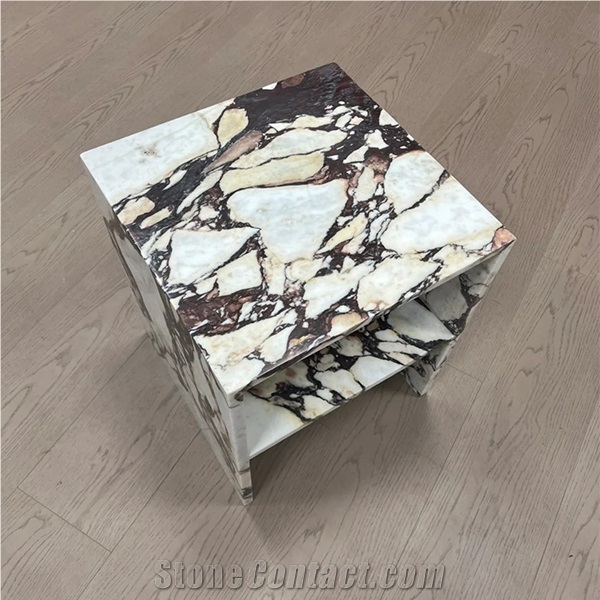Hrstcalacatta Viola Marble Bedside Table