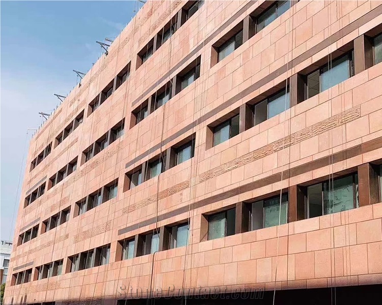 Sichuan Dark Red Sandstone Facade Wall Tiles