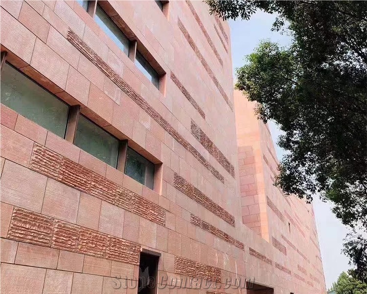 Sichuan Dark Red Sandstone Facade Wall Tiles