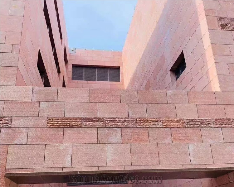 Sichuan Dark Red Sandstone Facade Wall Tiles