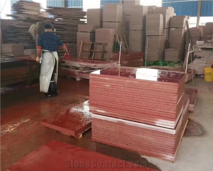 Sichuan Dark Red Sandstone Facade Wall Tiles