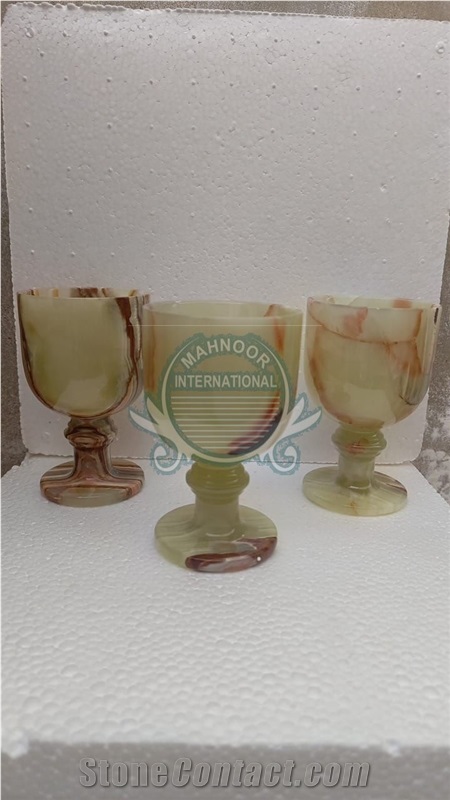Green Onyx Wine Glasses Home Decor Products