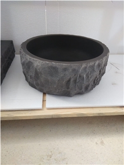Andesite Split Face Round Wash Basin