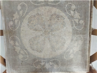 Four Leaf Clover Mosaic Floor Medallion