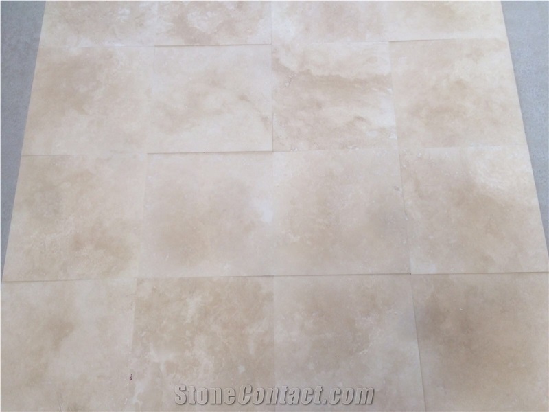 Honed Filled Light Travertine Tiles
