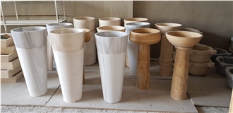 Marble And Travertine Free Standing Wash Basin