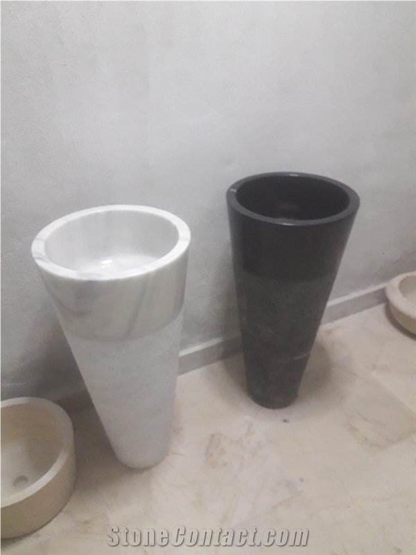 Marble Free Standing Pedestal Wash Basin