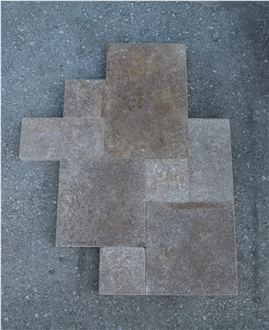 Tumbled Noce Travertine Tiles - French Pattern