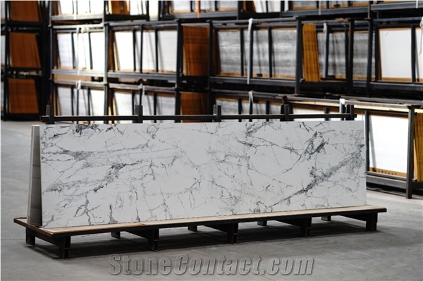 Natural Blue Agate Gemstone Look Sintered Stone Slabs