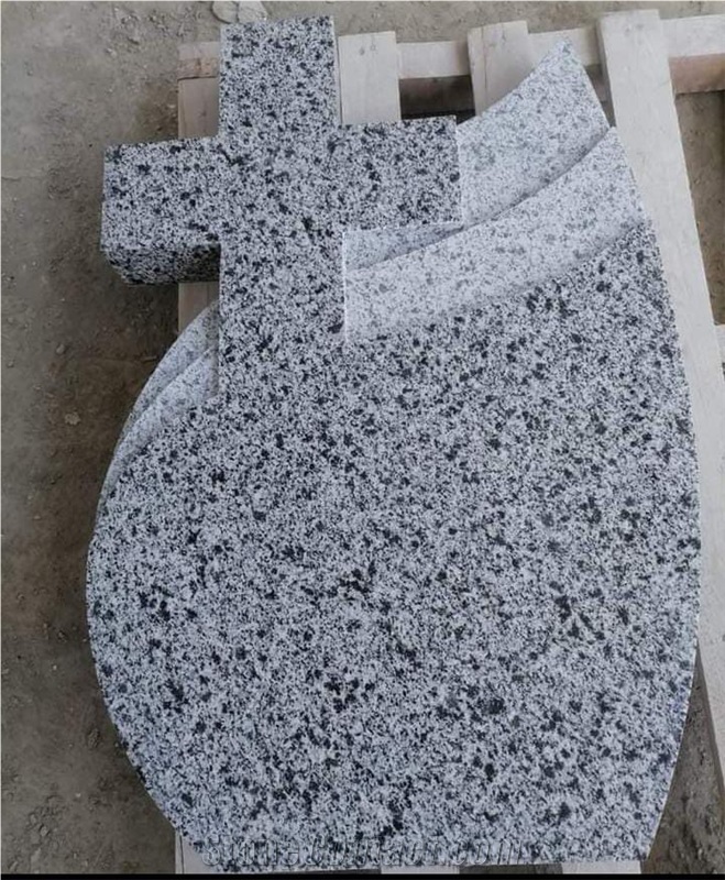Gray Bianco Halayeb Granite Headstone, Gravestones