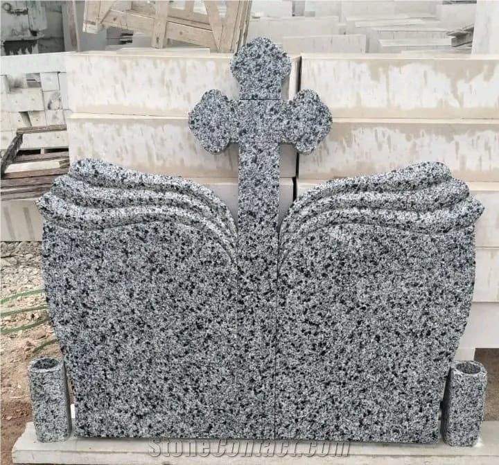 Gray Bianco Halayeb Granite Headstone, Gravestones