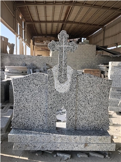 Gray Bianco Halayeb Granite Headstone, Gravestones