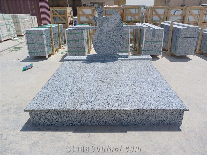 Gray Bianco Halayeb Granite Headstone, Gravestones