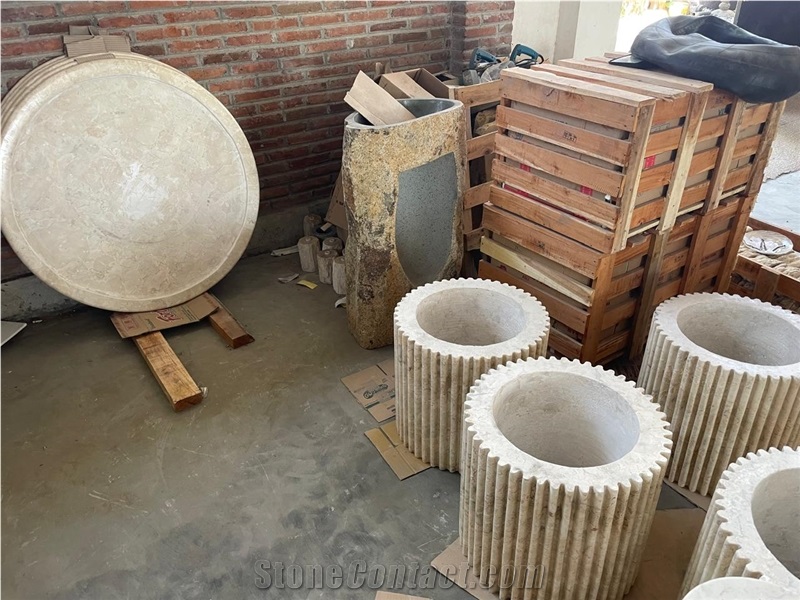 Beige Marble Coffee Table