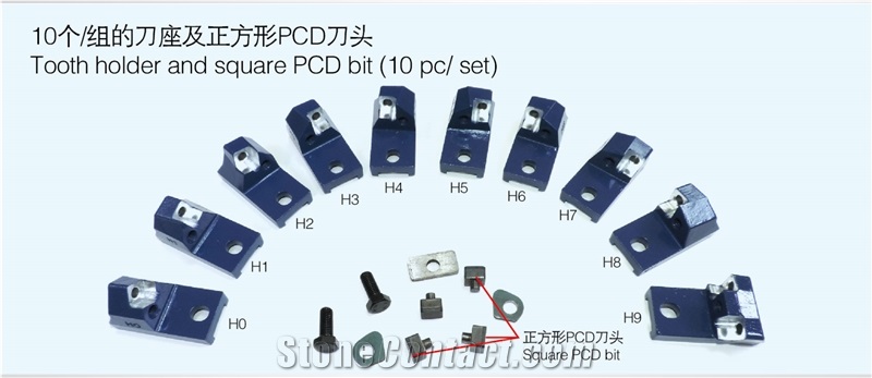 Tooth Holder And Square PCD Bit(10 Pc/Set)