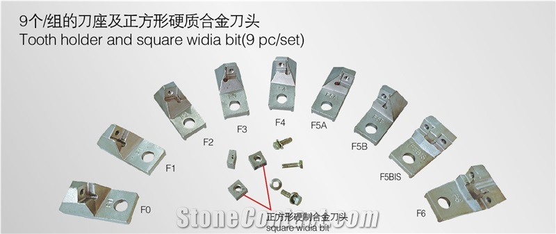 Tooth Holder And Square Widia Bit(9 Pc/Set)