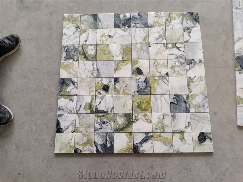 Backsplash Bathroom Marble Square Mosaic Tiles