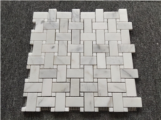 Bathroom Basket Weave Marble Mosaic Tiles