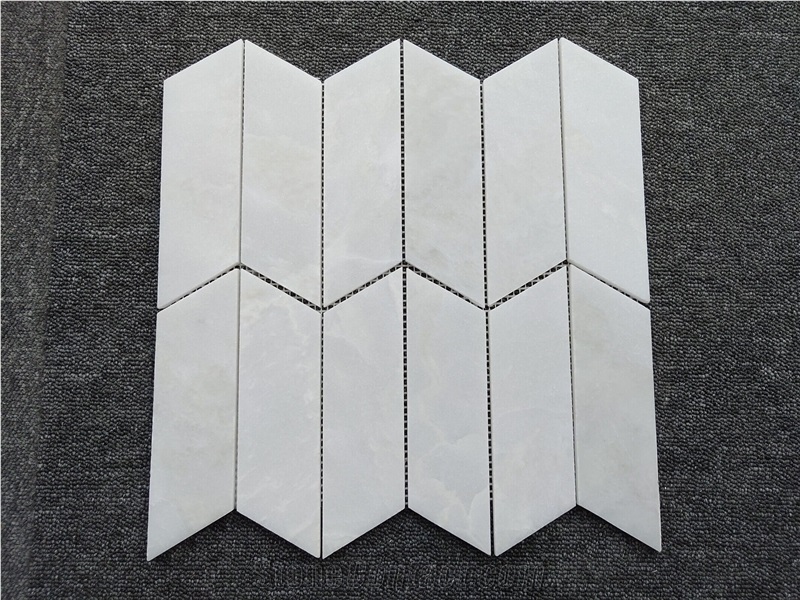 Natural Magnolia Marble Chevron Pattern Wall Mosaic