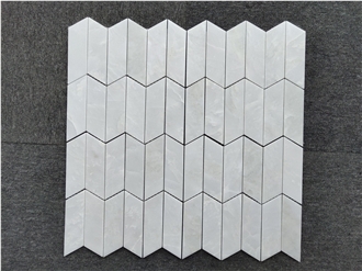 Natural Magnolia Marble Chevron Pattern Wall Mosaic