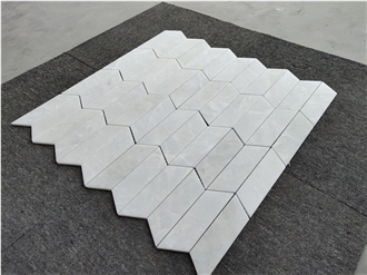Natural Magnolia Marble Chevron Pattern Wall Mosaic