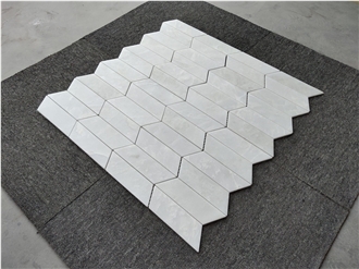 Natural Magnolia Marble Chevron Pattern Wall Mosaic