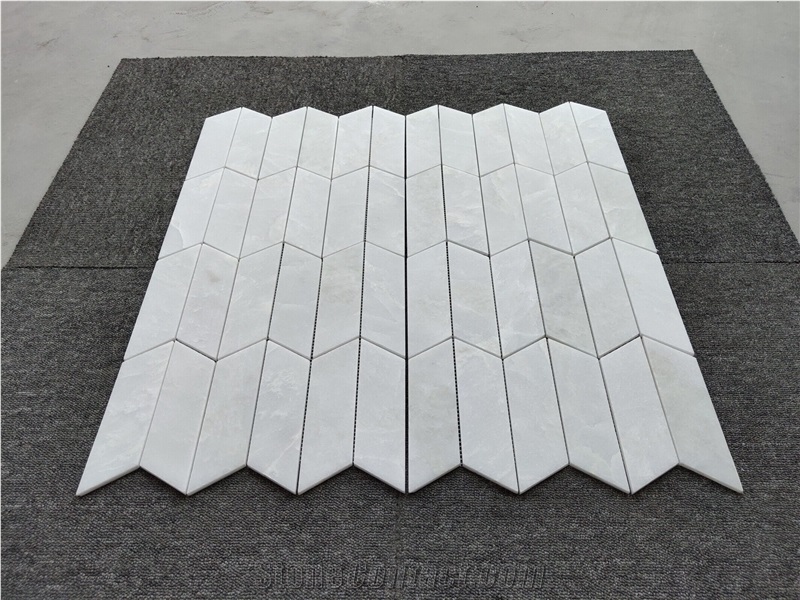Natural Magnolia Marble Chevron Pattern Wall Mosaic