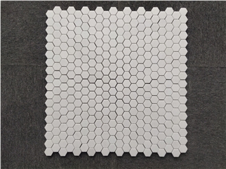 Thassos White Marble Hexagon Mosaic