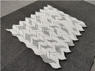 Wholesale Grey White Marble Leaf Mosaic Tiles
