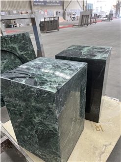 Custom Verde Alpi Marble Side Coffee Table For Hotel