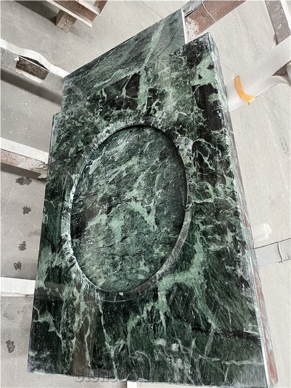 Custom Verde Alpi Marble Side Coffee Table For Hotel