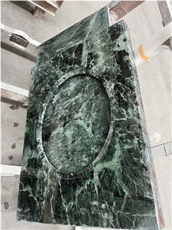 Custom Verde Alpi Marble Side Coffee Table For Hotel