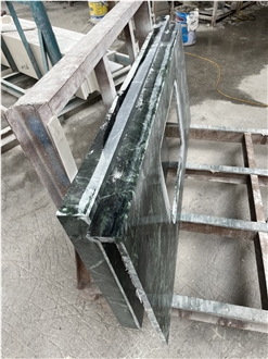 Custom Verde Alpi Marble Side Coffee Table For Hotel