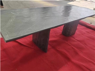 Leathered Green Quartzite Garden Table Set For Landscaping