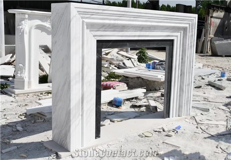 Marble Calacatta Viola Fireplace For Indoor Decor