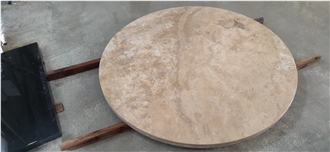 Solid Classic Beige Travertine Coffee Table For Office Decor