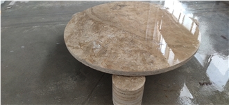 Solid Classic Beige Travertine Coffee Table For Office Decor